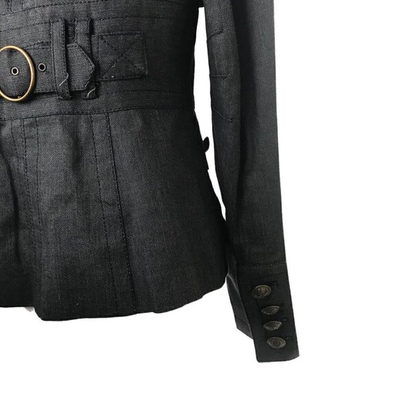 Alba Conde Women's Gray Lined Long Sleeve Tailored Short Blazer Jacket Size 38 - Picture 5 of 16